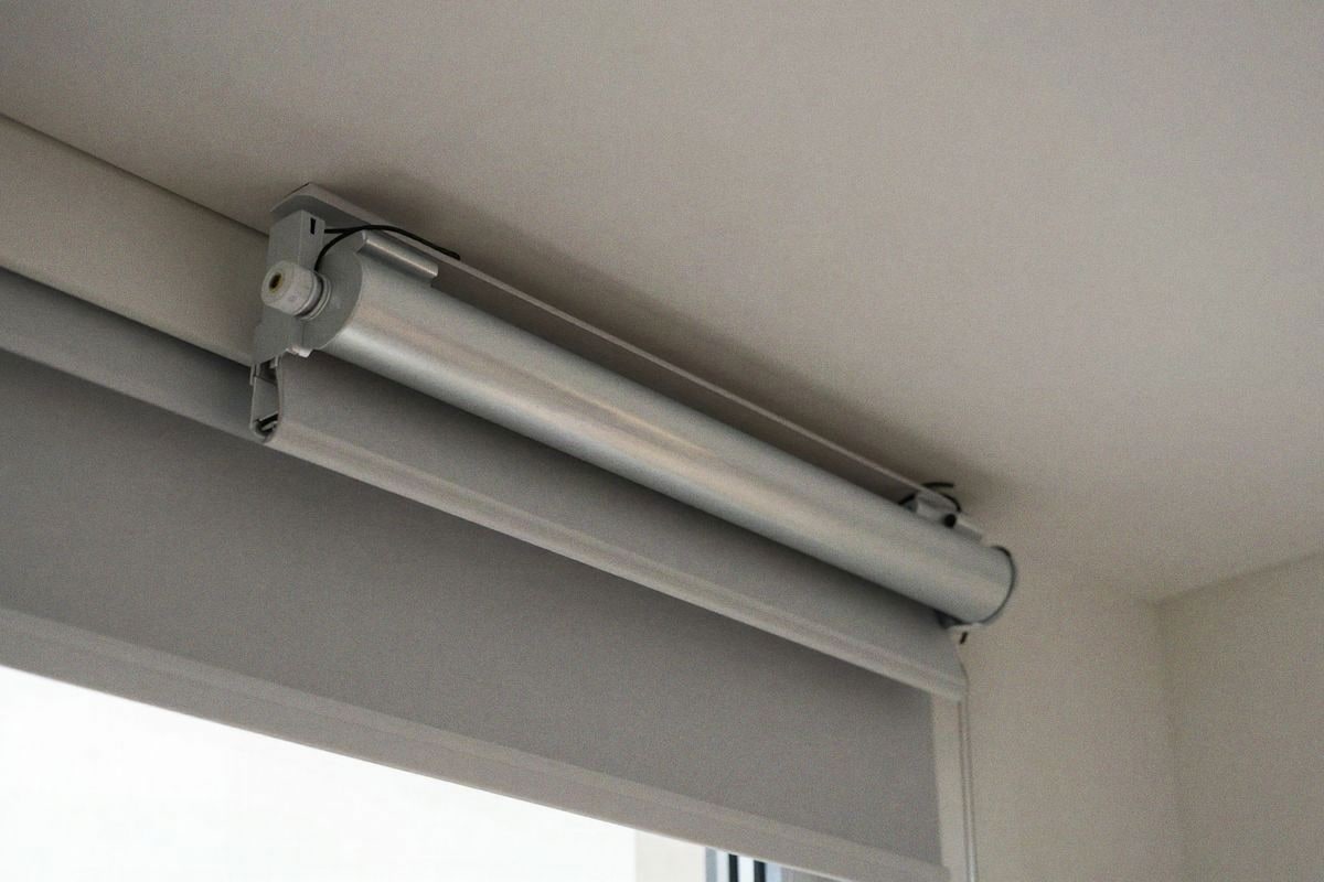 Illustrative image: technical installation of motorized blind motor unit