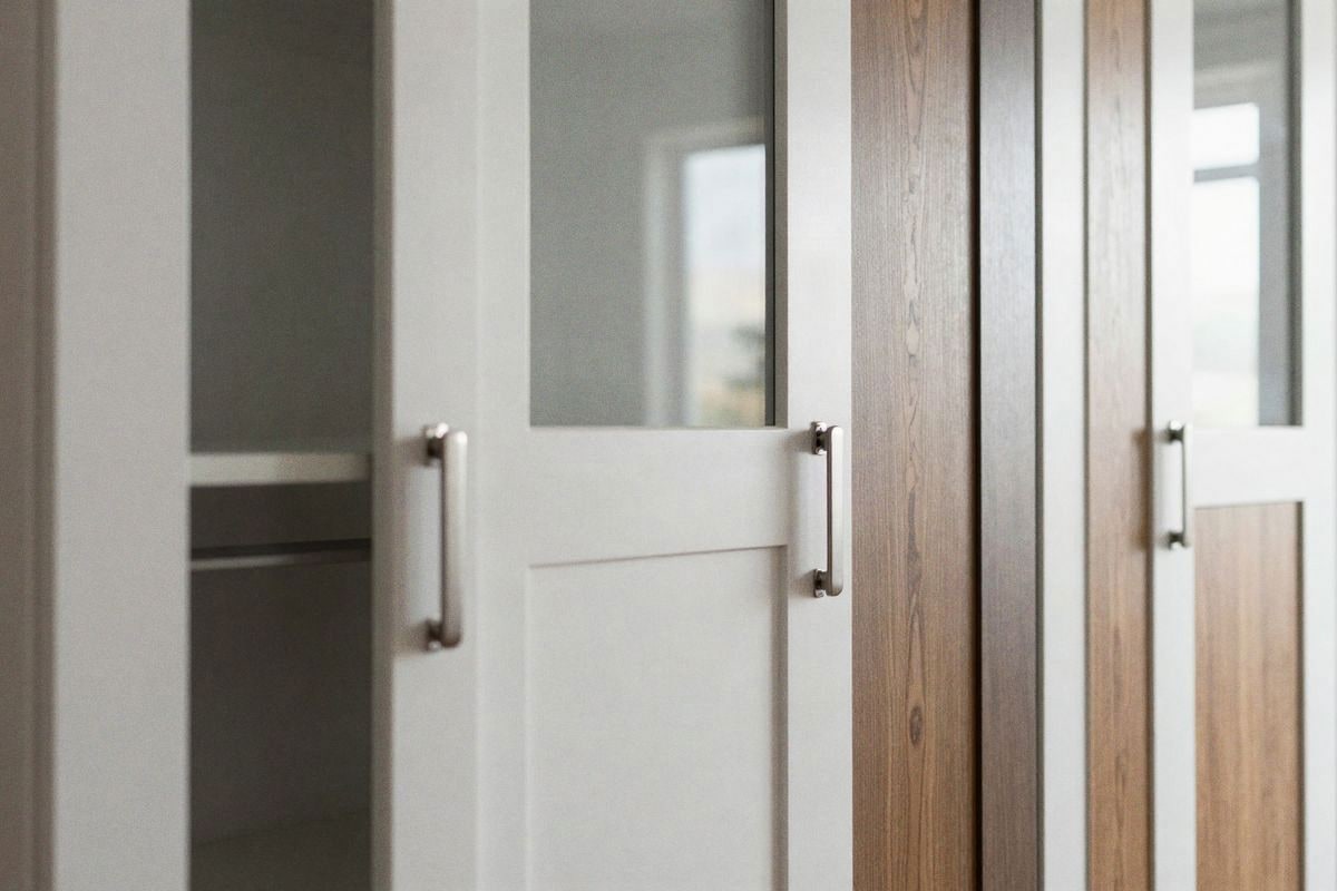 Illustrative image: detail of different fitted wardrobe door options