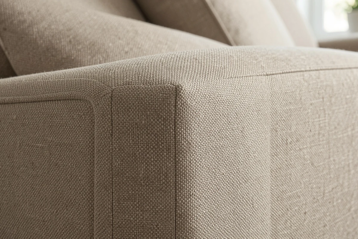 Detail of durable sofa fabric, practical and resistant material
