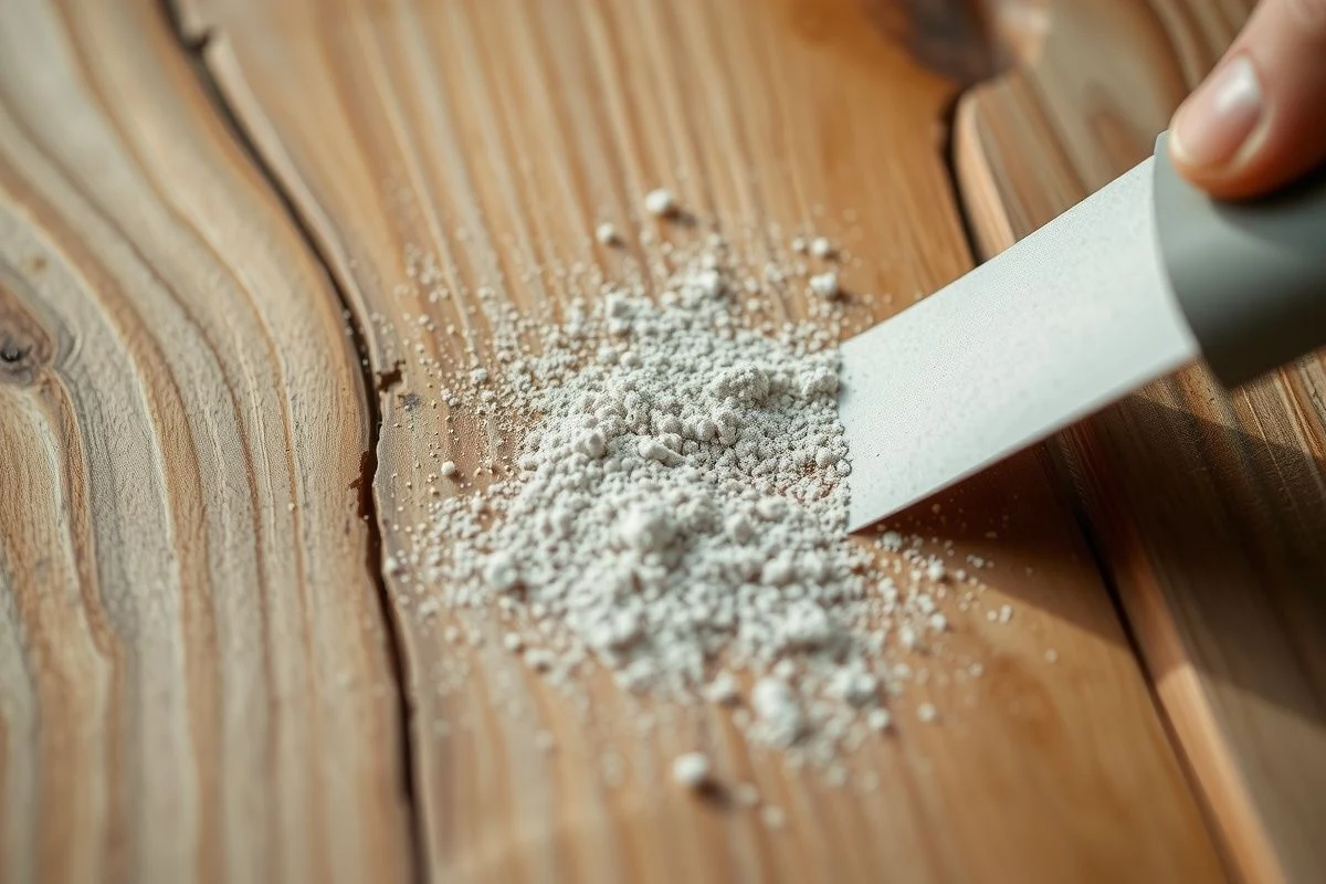 Lijado de superficie de madera vieja para preparar la pintura