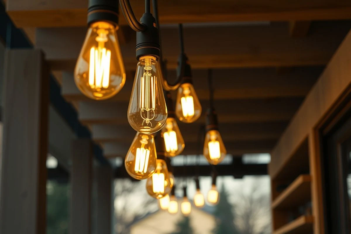 Decorative smart LED bulbs in outdoor string lights