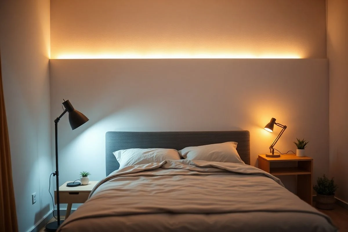 Budget-friendly lighting solutions with portable lamps and adhesive LED strips