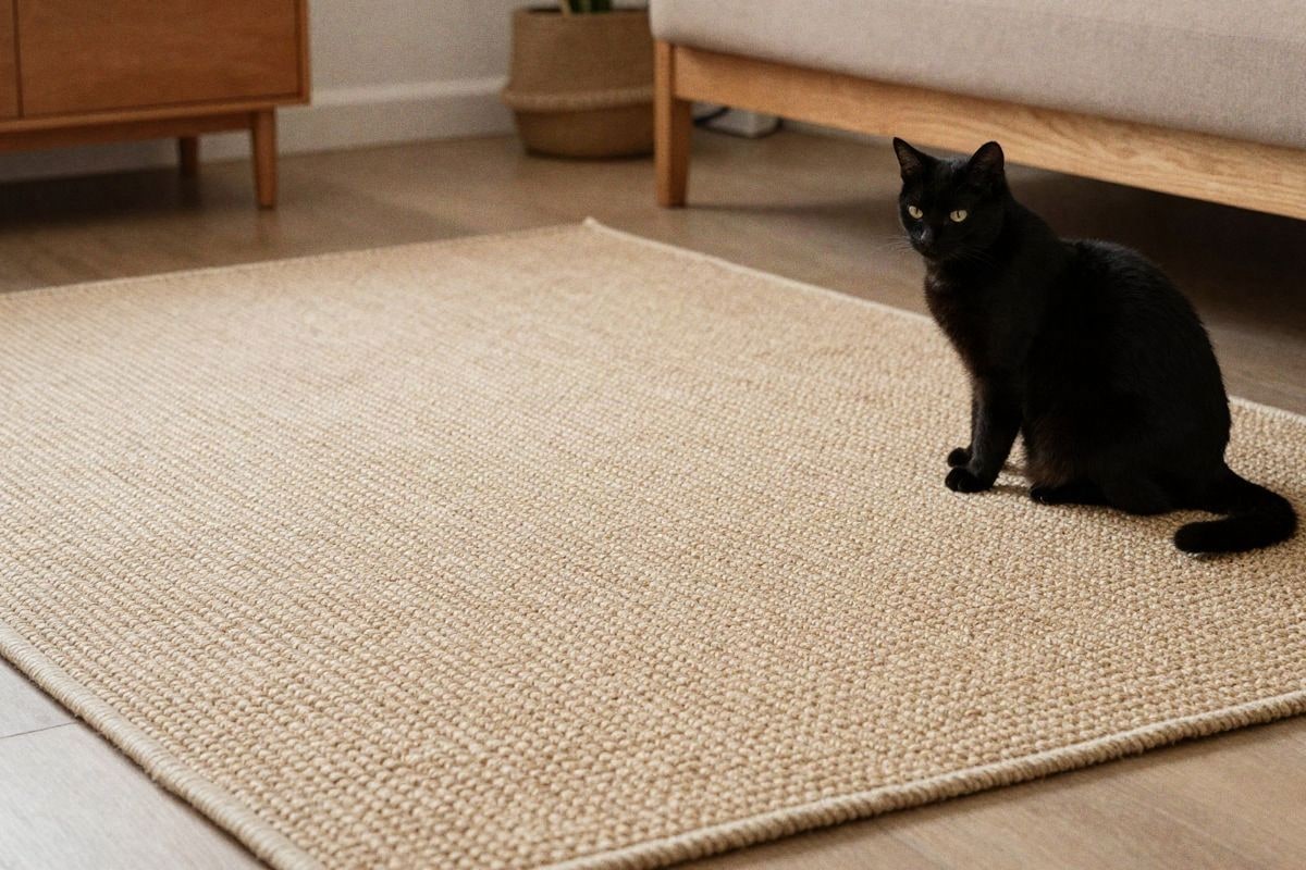 Illustrative image: corner with natural-toned sisal carpet