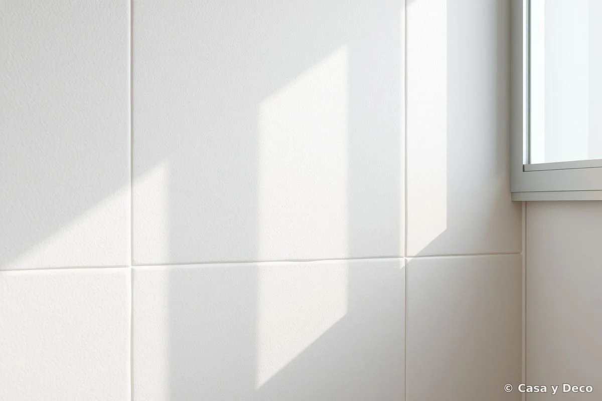 Detail of anti-mold bathroom paint in light protective finish