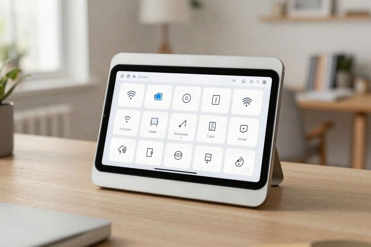 Illustrative image: smart home control screen showing intuitive device management interface