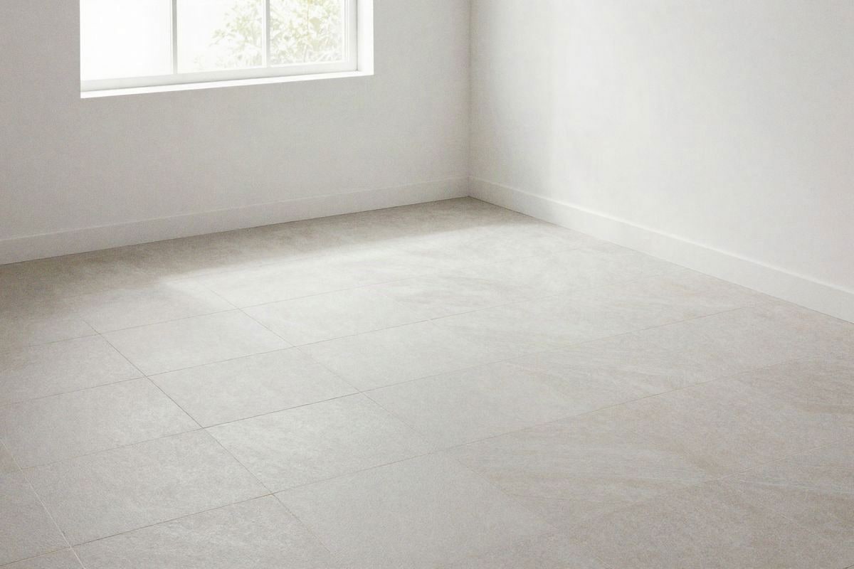 Illustrative image: Modern bathroom with matte ceramic hydraulic-look flooring