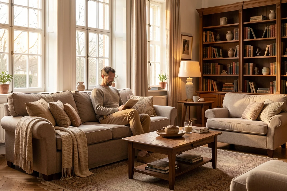 Sofa with proper seat height and functional depth for real comfort